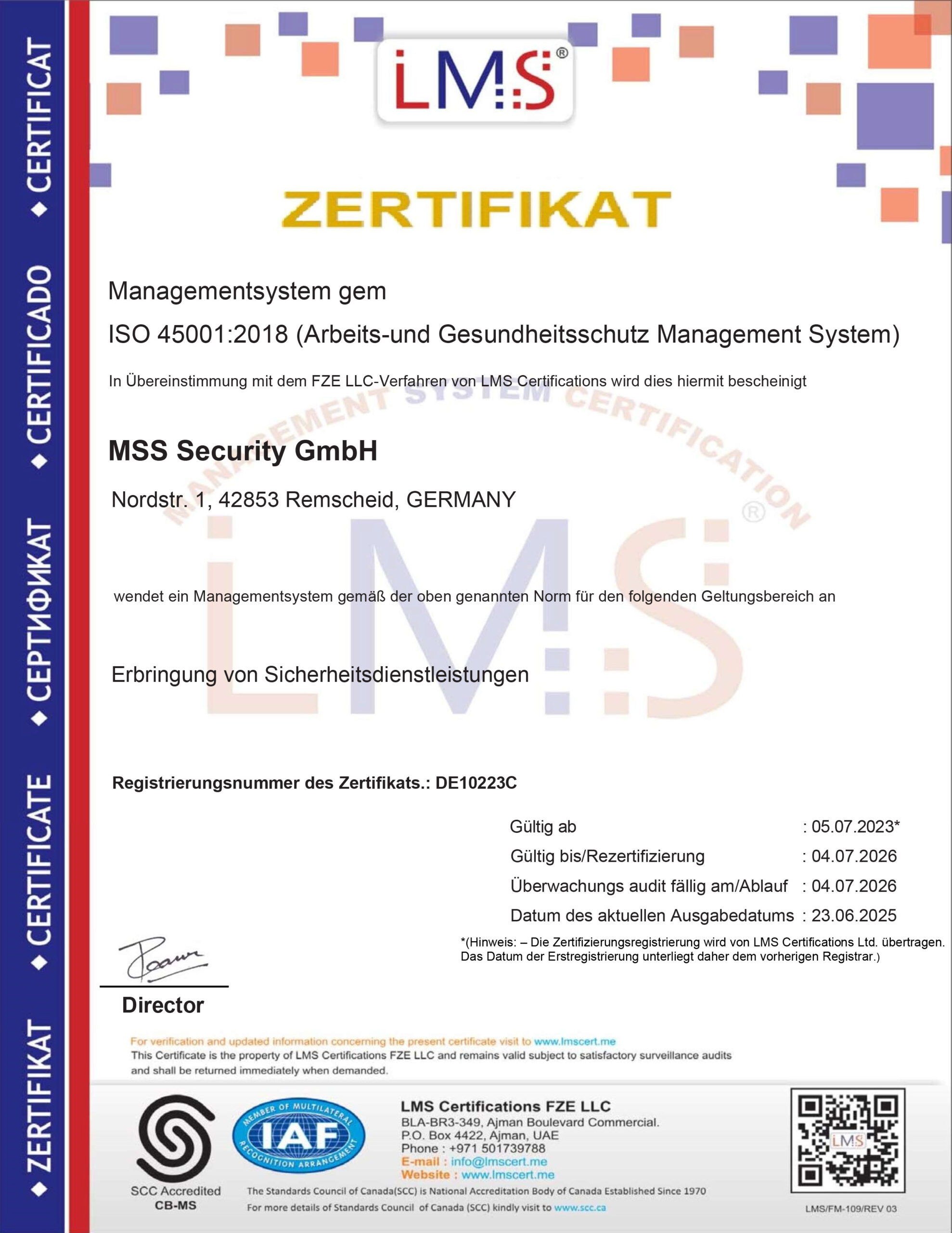 ISO 45001 Arbeitsschutzmanagement